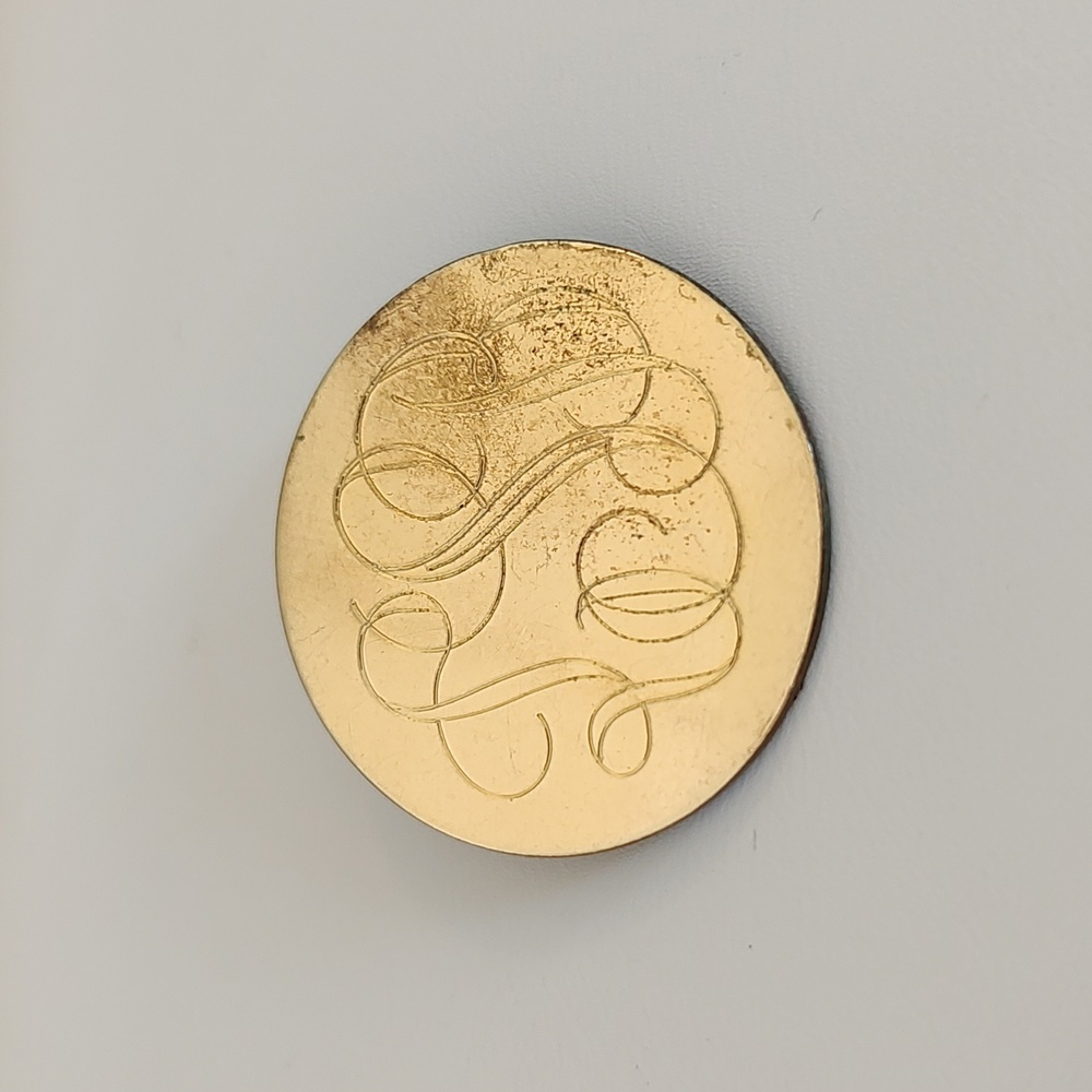 12k GF Lestage Vintage Monogram Brooch LSB